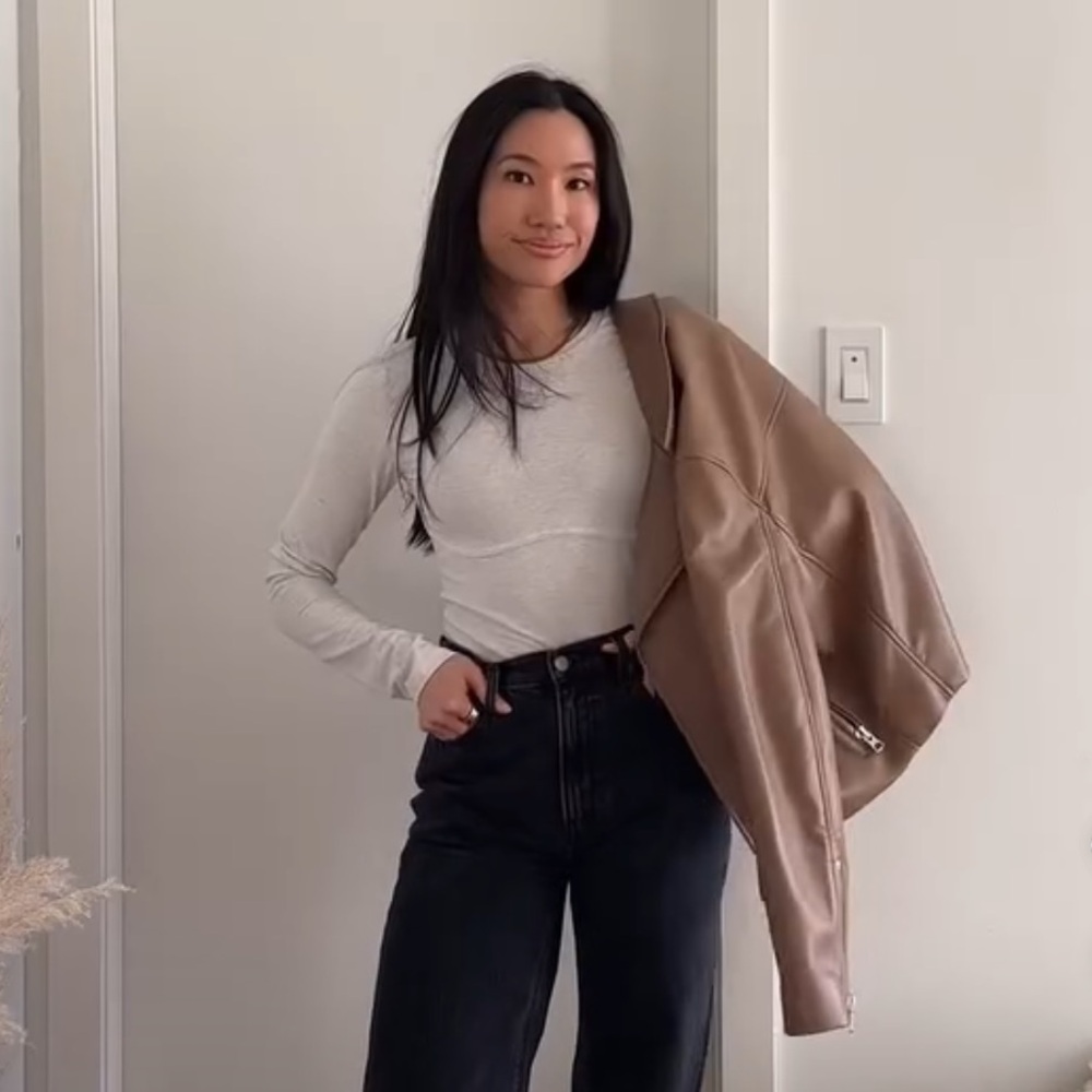 Aritzia Wilfred Diaz Vegan Leather Moto Jacket